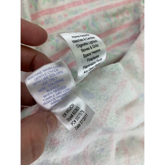 Lanz of Salzburg Tyrolean Flannel Wrap Robe Heart Flowers Pink Long Womens Small - Picture 11 of 14